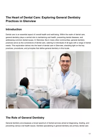 The Heart of Dental Care Exploring General Dentistry Practices in Glenview