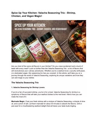 Spice Up Your Kitchen_ Valacha Seasoning Trio - Shrimp, Chicken, and Vegan Magic!