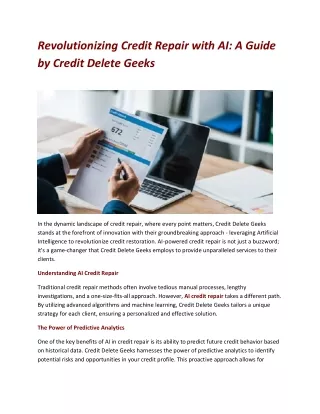 Revolutionizing Credit Repair with AI A Guide by Credit Delete Geeks
