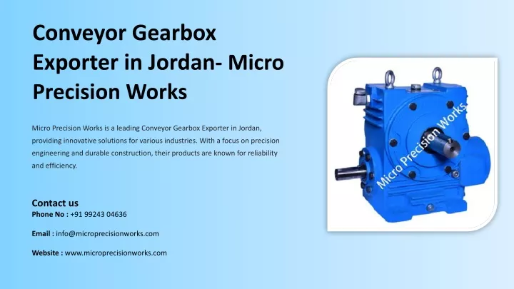 conveyor gearbox exporter in jordan micro