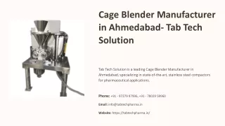 Cage Blender Manufacturer in Ahmedabad, Best Cage Blender Manufacturer in Ahmeda