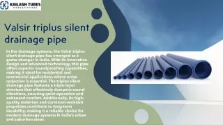 Valsir Triplus Silent Drainage Pipe: Innovation in Drainage Pipes Revolutionize