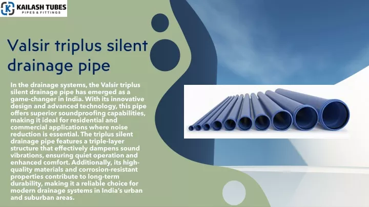 PPT - Valsir Triplus Silent Drainage Pipe: Innovation in Drainage Pipes ...