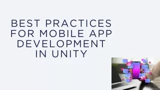 Best Practices for Mobile App Development in Unity