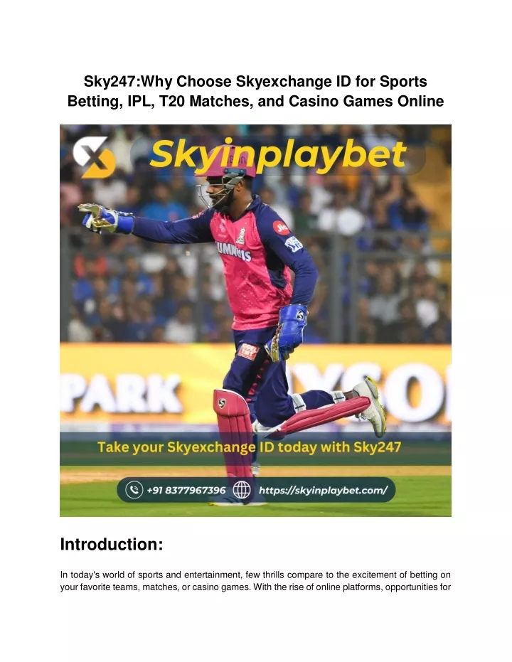 sky247 why choose skyexchange id for sports