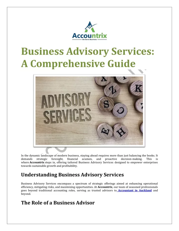 business advisory services a comprehensive guide