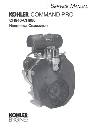 Kohler Command Pro CH980 Horizontal Crankshaft Service Repair Manual 1