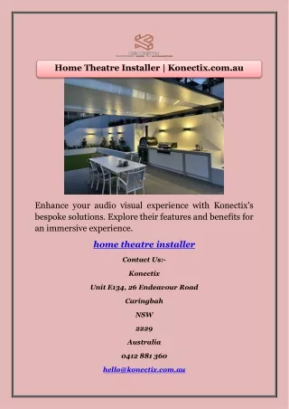Home Theatre Installer | Konectix.com.au