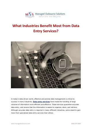What Industries Benefit Most from Data Entry Services?