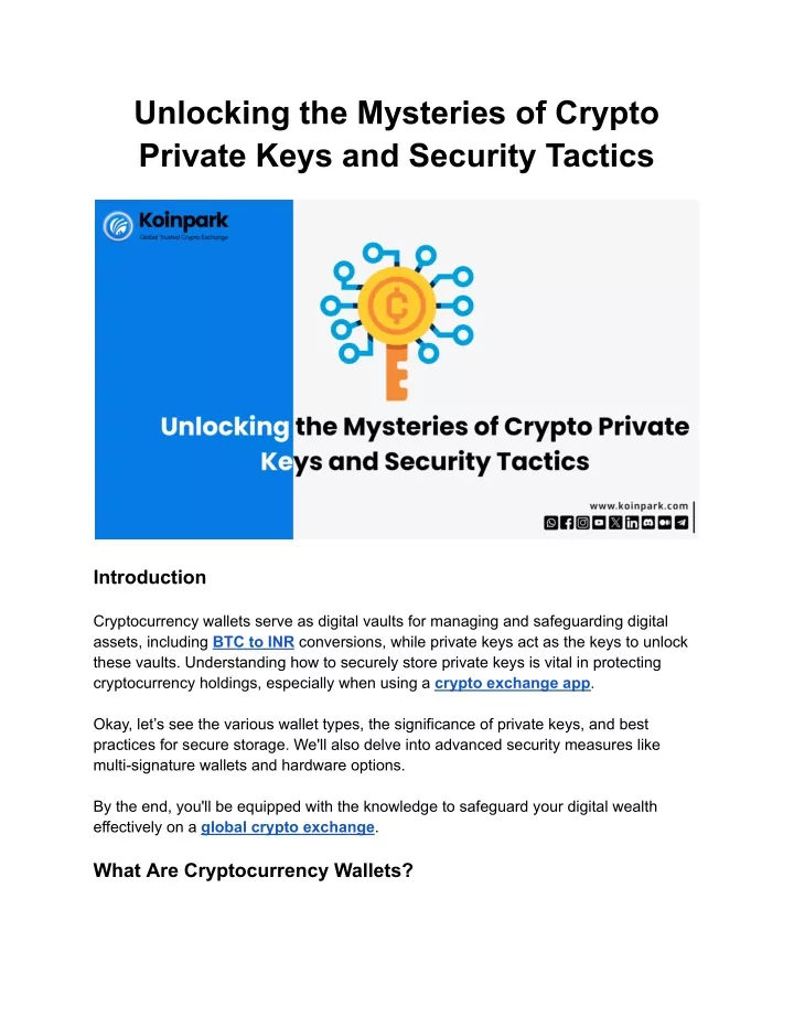 unlocking the mysteries of crypto private keys