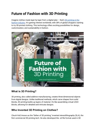 Future of Fashion with 3D Printing