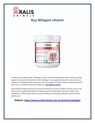 Buy Whippet vitamin