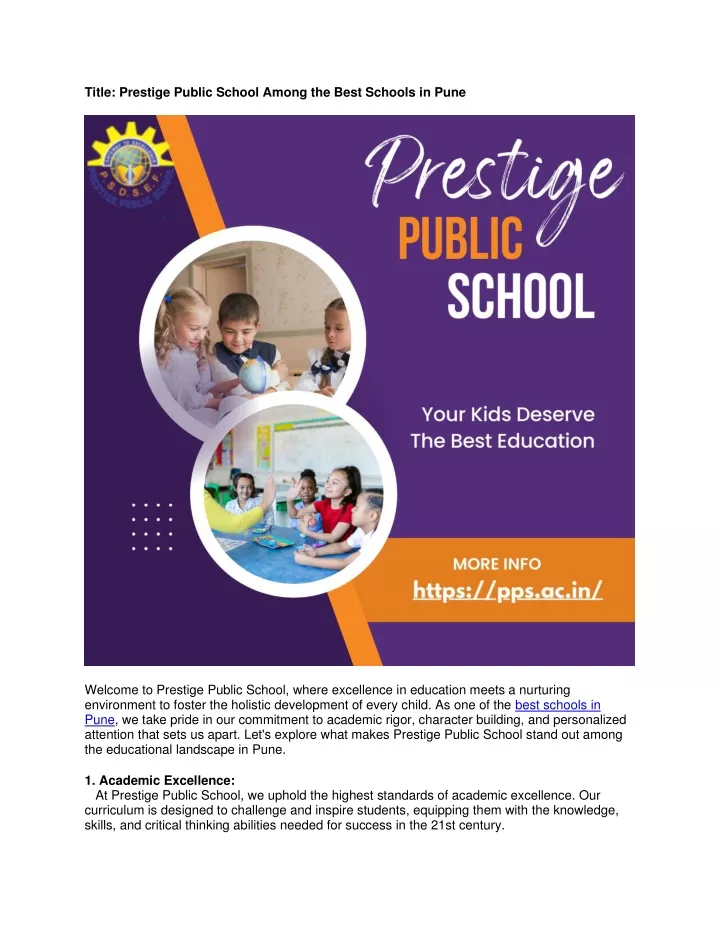 title prestige public school among the best