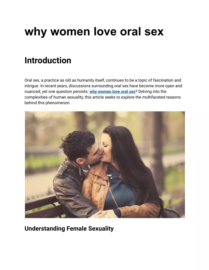 why women love oral sex