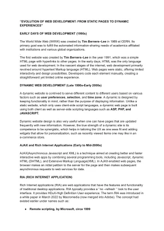 evolution of web development from static pages