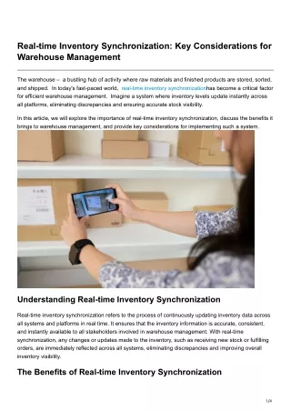 real time inventory synchronization