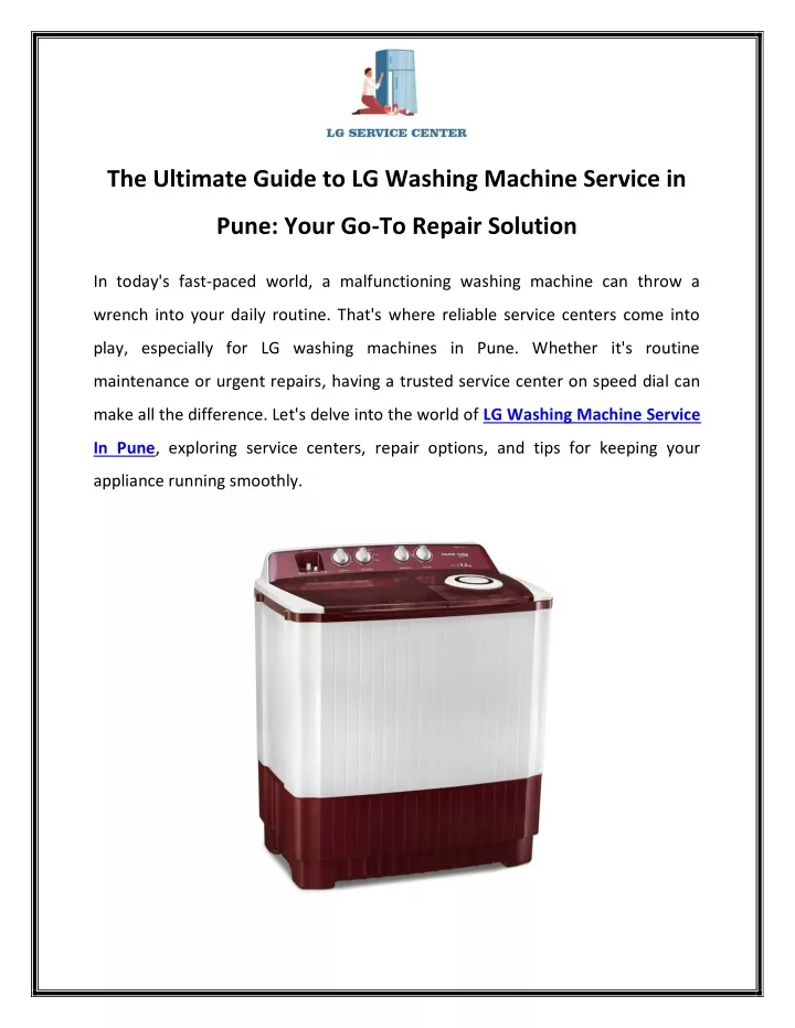 the ultimate guide to lg washing machine service