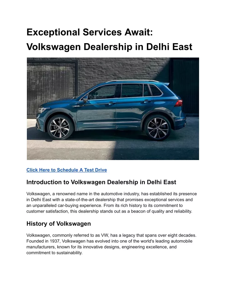 exceptional services await volkswagen dealership