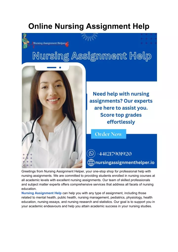 online nursing assignment help