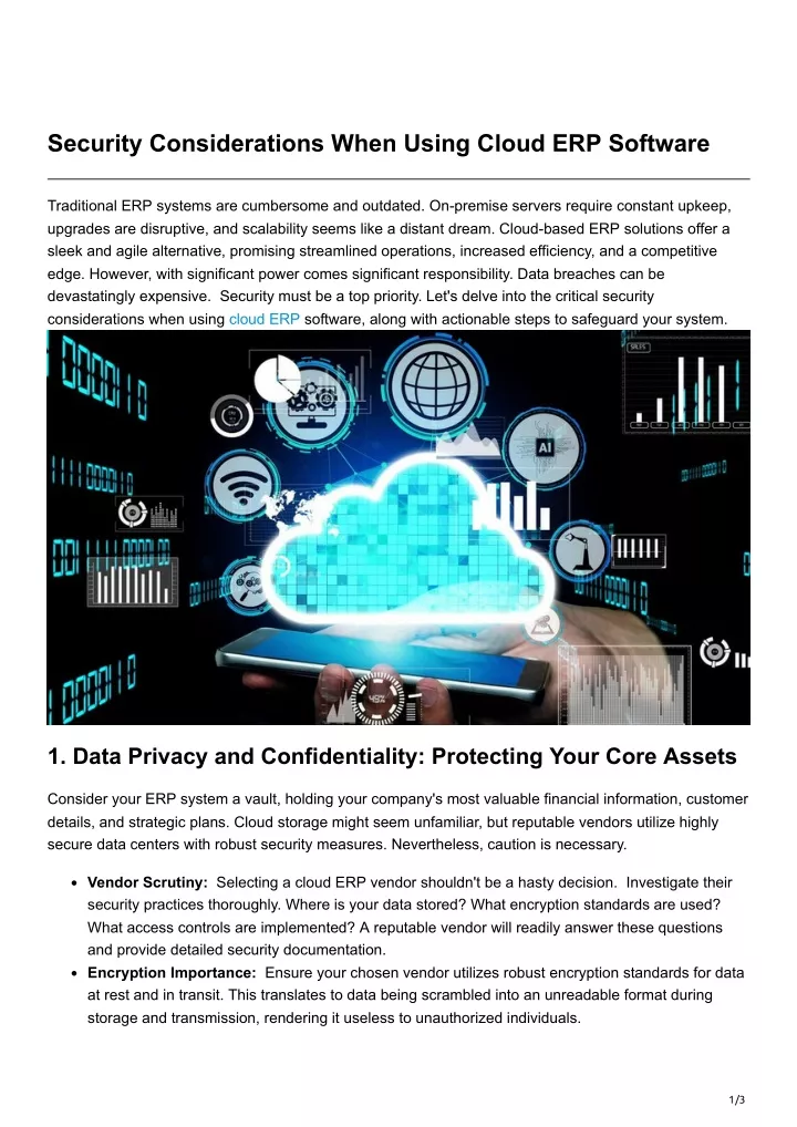 security considerations when using cloud