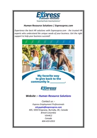 Human Resource Solutions Expresspros.com.