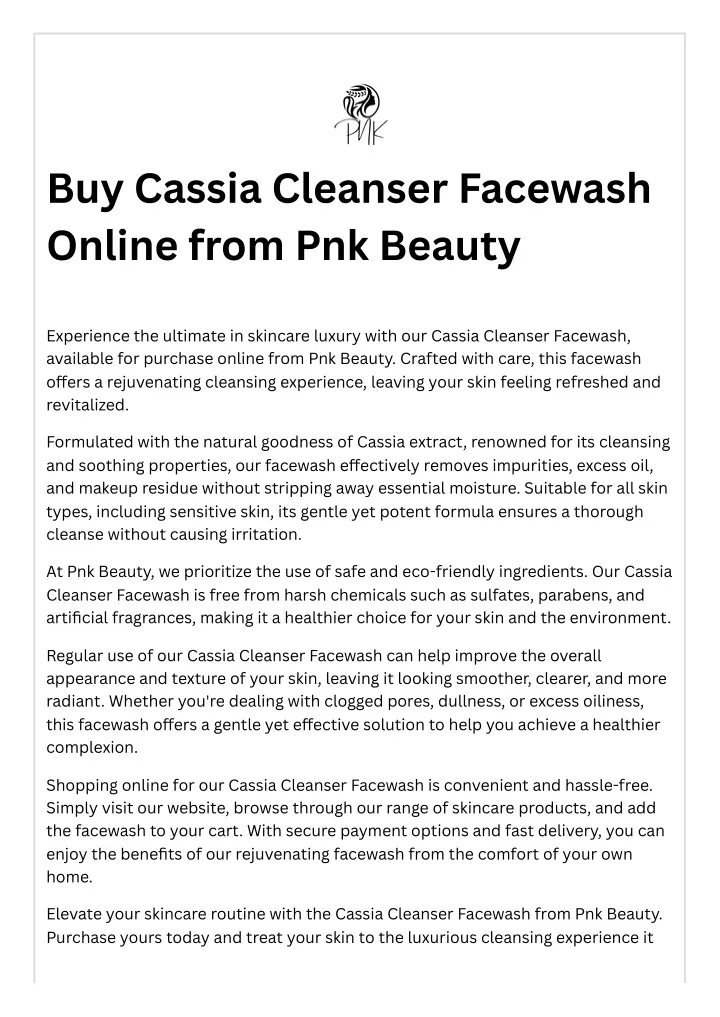 buy cassia cleanser facewash online from