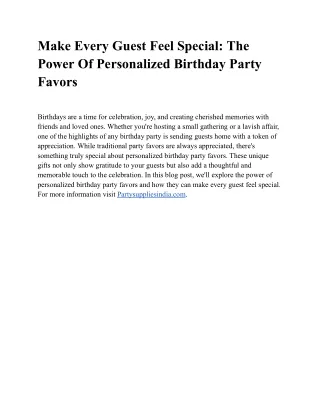 Make Every Guest Feel Special_ The Power Of Personalized Birthday Party Favors