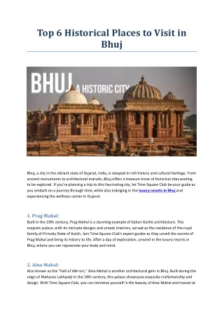 Top 6 Historical Places to Visit in Bhuj