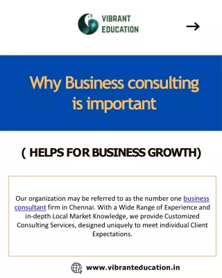 why Business consultant for your business