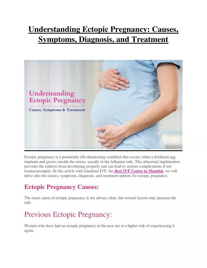 understanding ectopic pregnancy causes symptoms