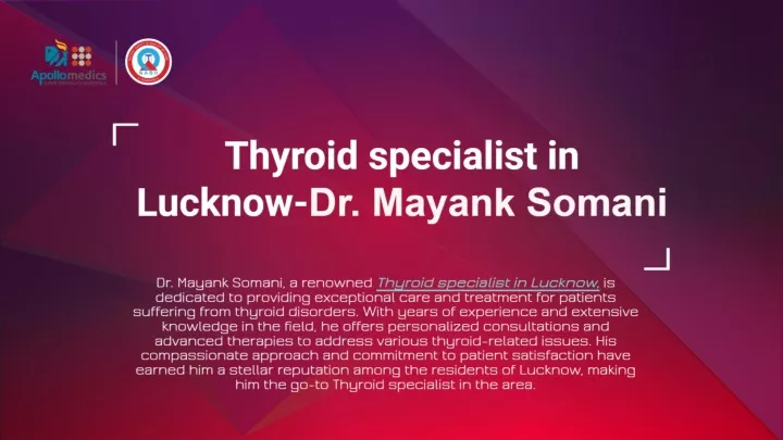 thyroid specialist in lucknow dr mayank somani