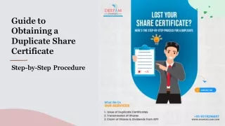 Guide to Obtaining a Duplicate Share Certificate Step-by-Step Procedure