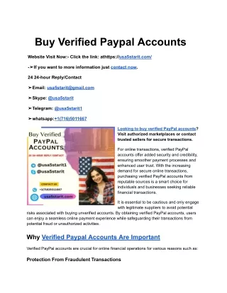 Buy Verified Paypal Accounts