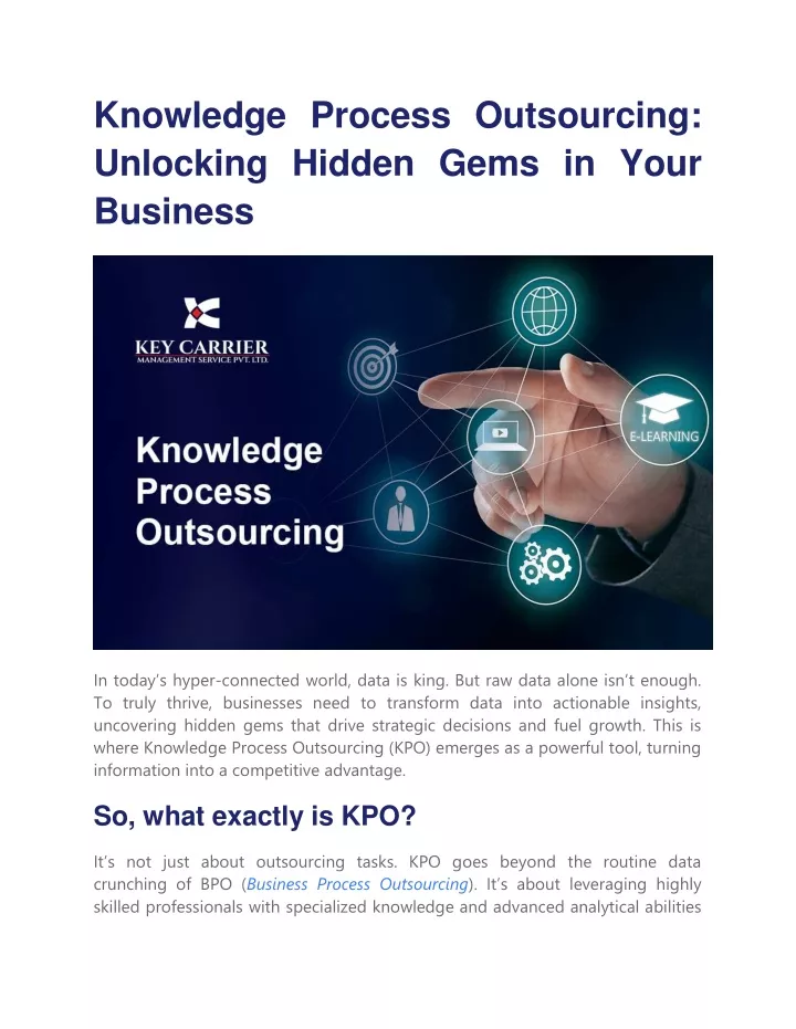 knowledge process outsourcing unlocking hidden
