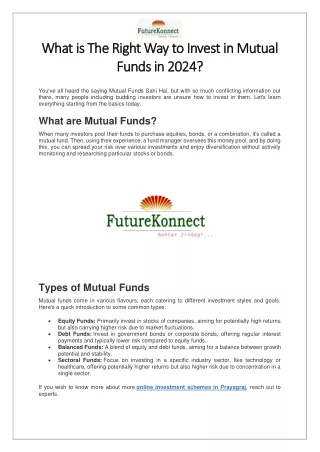 what is the right way to invest in mutual what