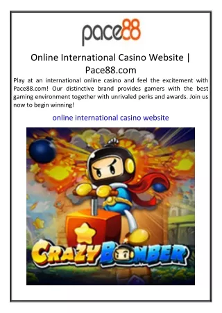 Online International Casino Website Pace88.com