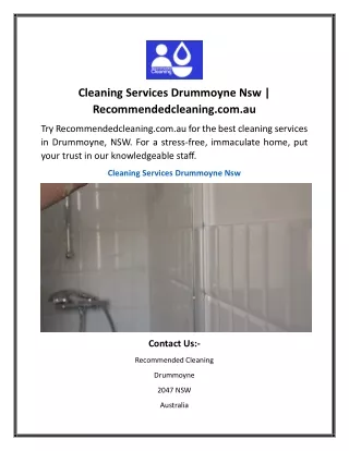 Cleaning Services Drummoyne Nsw Recommendedcleaning.com