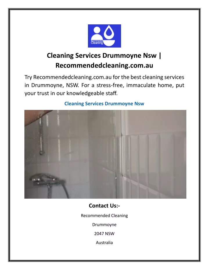 cleaning services drummoyne