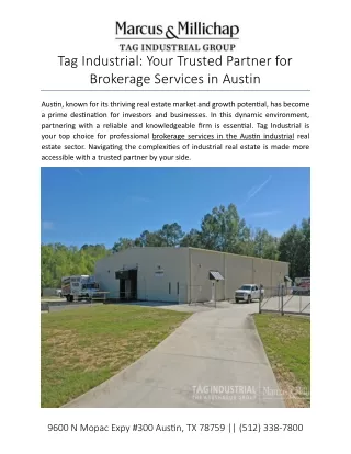 Tag Industrial: Your Trusted Partner for Brokerage Services in Austin