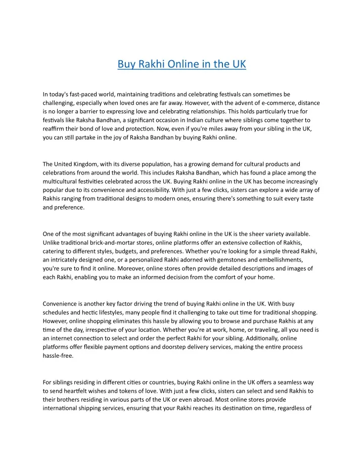 buy rakhi online in the uk