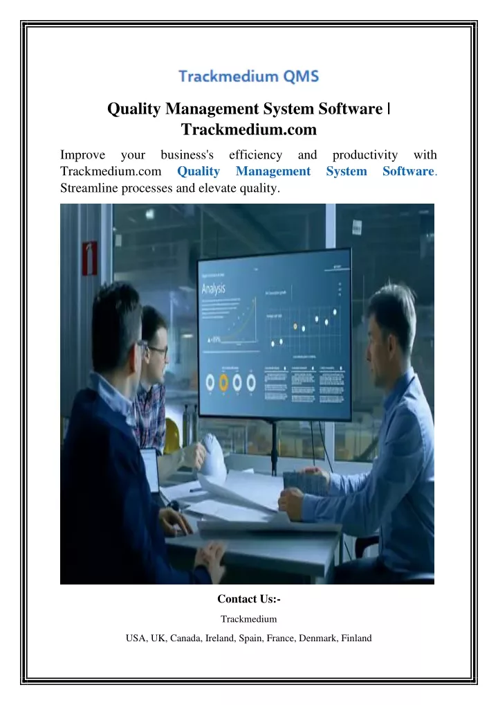 quality management system software trackmedium com