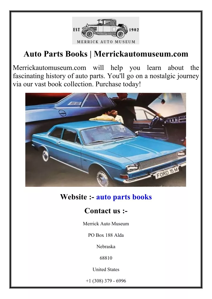 auto parts books merrickautomuseum com