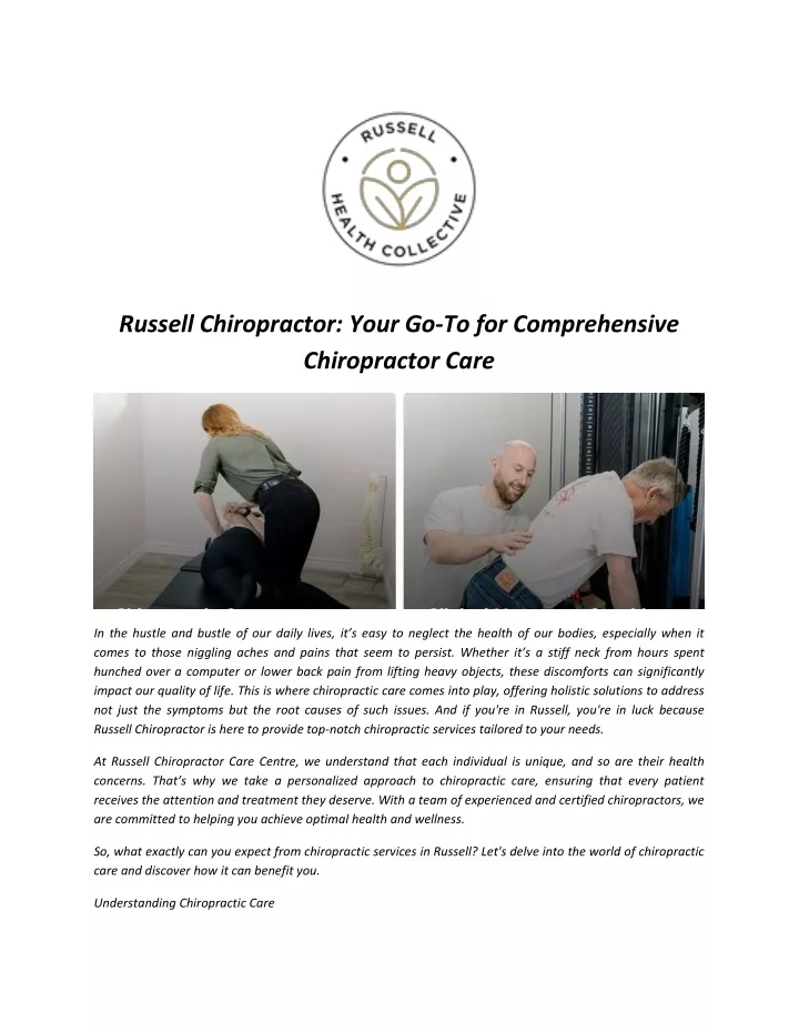 russell chiropractor your go to for comprehensive