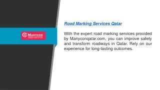 Road Marking Services Qatar Manyconqatar.com