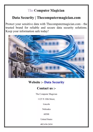 Data Security  Thecomputermagician.com