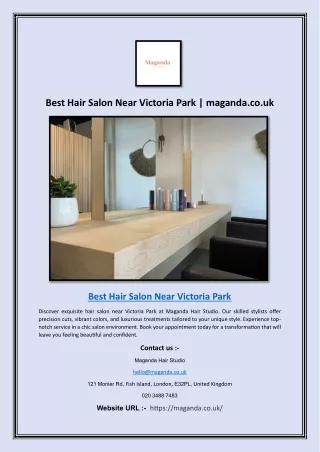 Best Hair Salon Near Victoria Park | maganda.co.uk