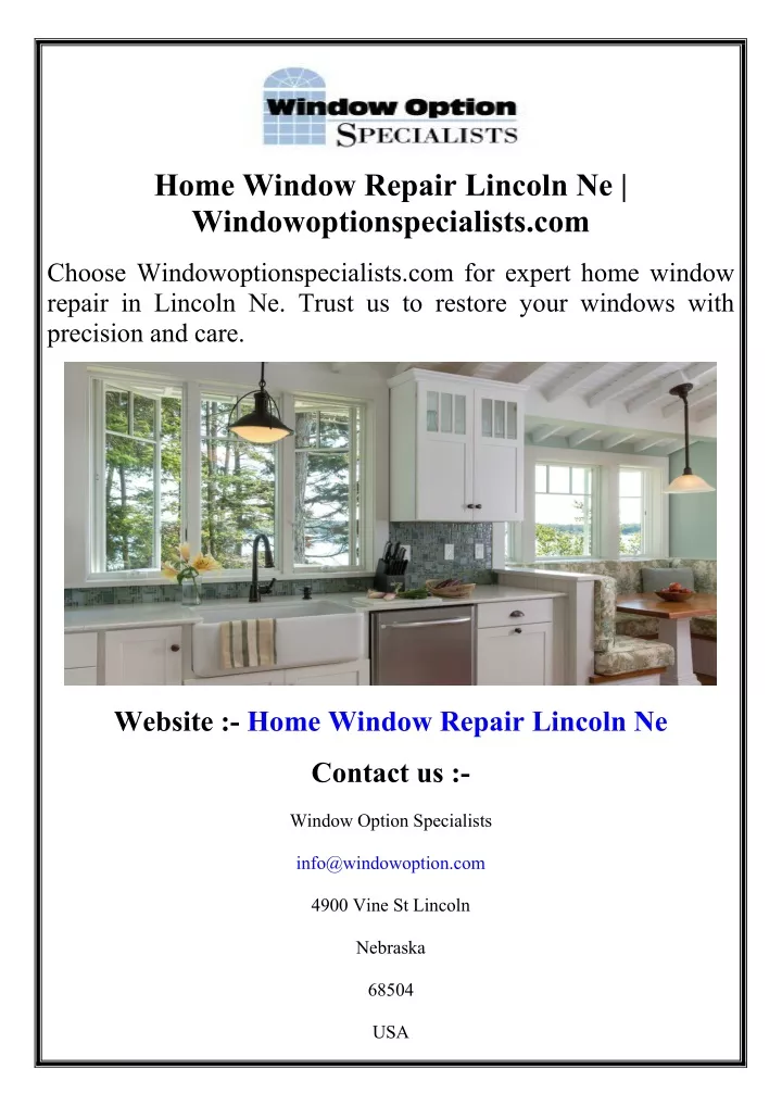 home window repair lincoln