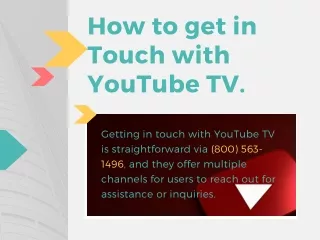 How to get in Touch with YouTube TV