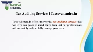 Tax Auditing Services Taxsevakendra.in