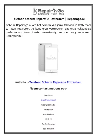 Telefoon Scherm Reparatie Rotterdam  Repairngo.nl